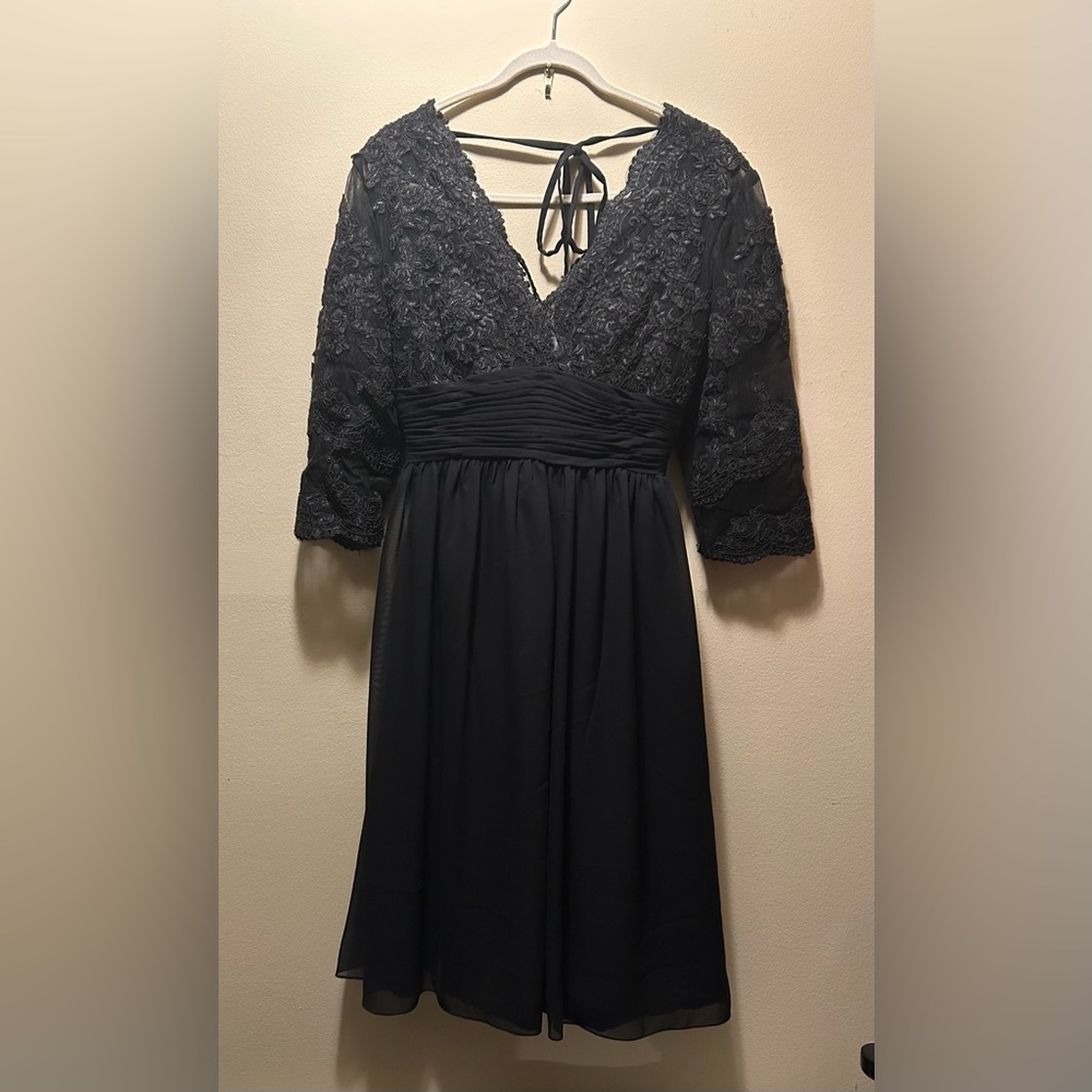 Ada’s Bridal - Elegant Black Lace Dress - Size 10-12